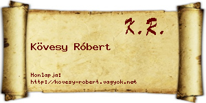 Kövesy Róbert névjegykártya